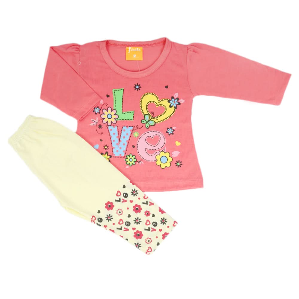 Newborn Girls Full Sleeves Suit - Dark Pink, Newborn Girls Sets & Suits, Chase Value, Chase Value