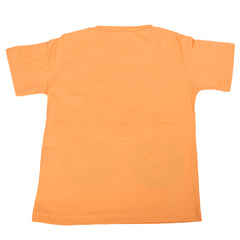 Boys Round Neck Half Sleeves T-Shirt - Orange, Kids, Boys T-Shirts, Chase Value, Chase Value