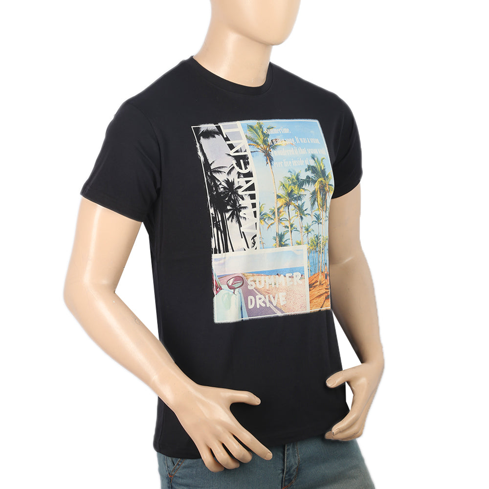 Men's Half Sleeves Digital Printed T-Shirt - Black, Men, T-Shirts And Polos, Chase Value, Chase Value