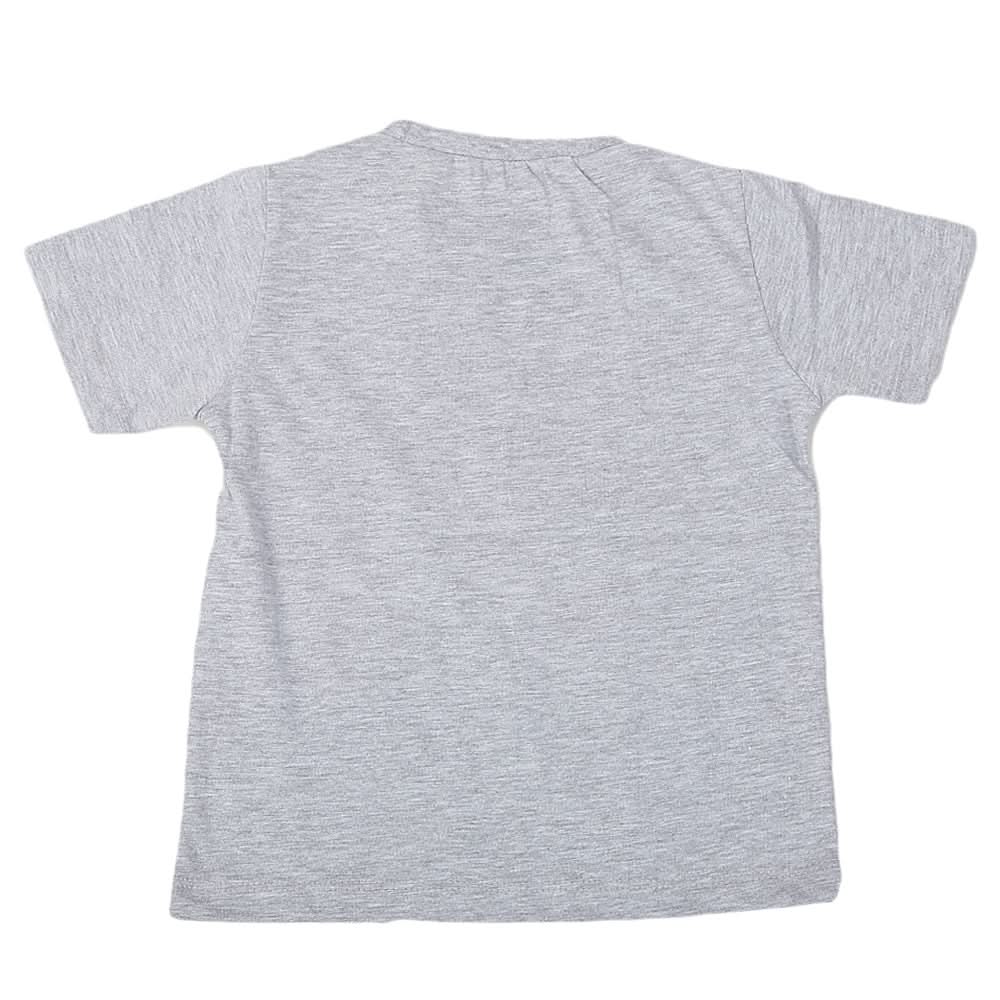 Boys Round Neck Half Sleeves T-Shirt - Grey, Kids, Boys T-Shirts, Chase Value, Chase Value