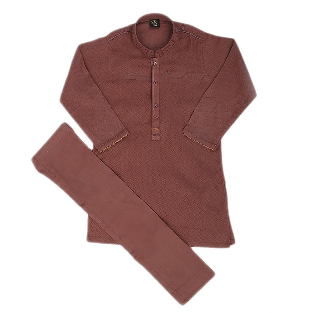 Boys Fancy Shalwar Suit - Dark Brown, Kids, Boys Shalwar Kameez, Chase Value, Chase Value