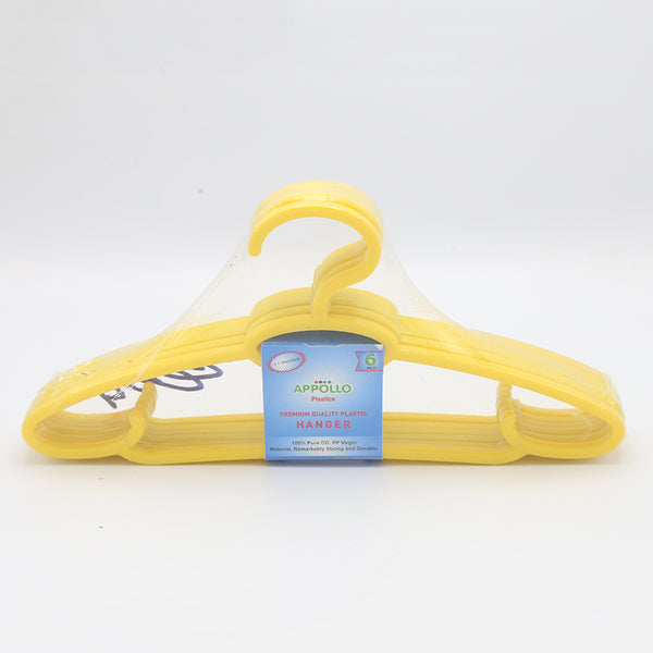 Premio Hangers 11" 6 Pcs Set - Yellow, Home & Lifestyle, Accessories, Chase Value, Chase Value
