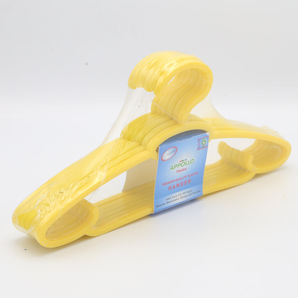 Premio Hangers 11" 6 Pcs Set - Yellow, Home & Lifestyle, Accessories, Chase Value, Chase Value