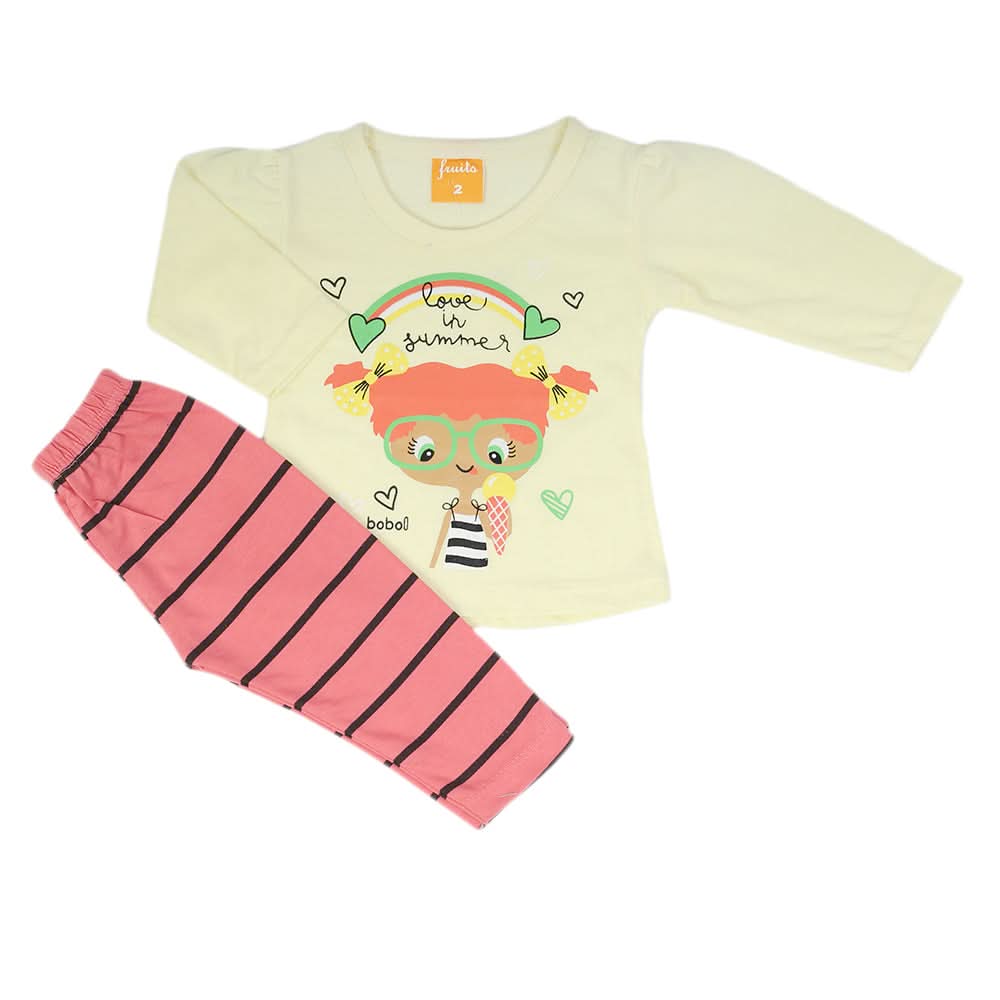 Newborn Girls Full Sleeves Suit - Lemon, Newborn Girls Sets & Suits, Chase Value, Chase Value