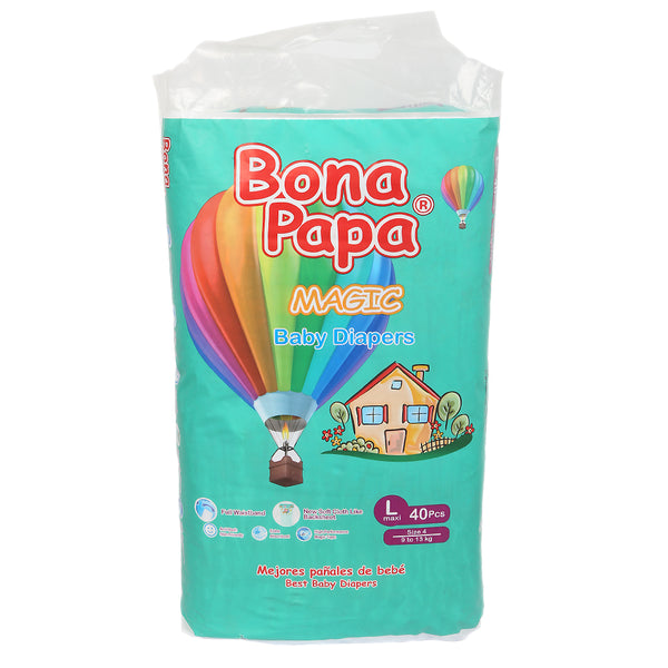 Bona Papa Magic Baby Diaper Regular 40 Pieces - Large, Kids, Diapers, Chase Value, Chase Value