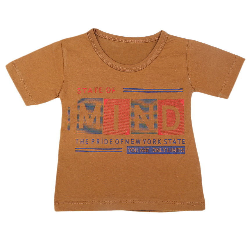 Boys Half Sleeves T-Shirt  - Brown, Kids, Boys T-Shirts, Chase Value, Chase Value