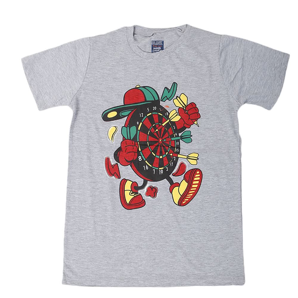 Boys Round Neck Half Sleeves T-Shirt - Grey, Kids, Boys T-Shirts, Chase Value, Chase Value