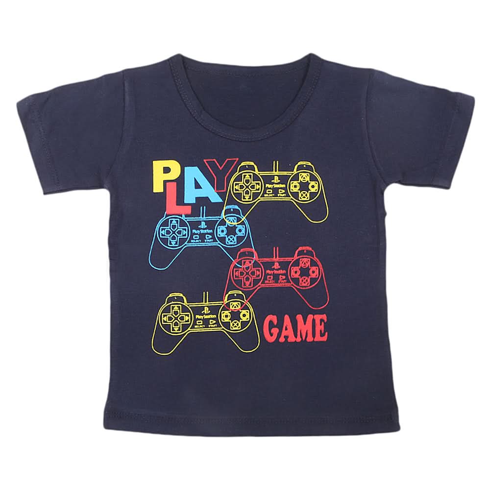 Boys Half Sleeves T-Shirt  - Navy Blue, Kids, Boys T-Shirts, Chase Value, Chase Value