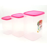 Snack Jar 3 Pcs Set - Pink, Home & Lifestyle, Storage Boxes, Chase Value, Chase Value
