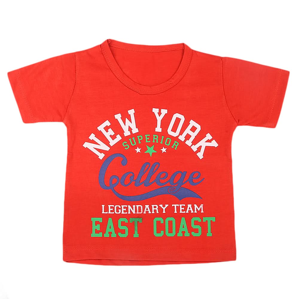 Boys Half Sleeves T-Shirt  - Rust, Kids, Boys T-Shirts, Chase Value, Chase Value