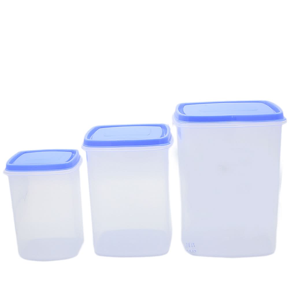 Snack Jar 3 Pcs Set - Blue, Home & Lifestyle, Storage Boxes, Chase Value, Chase Value