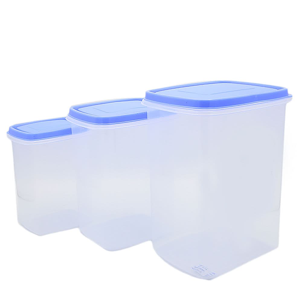 Snack Jar 3 Pcs Set - Blue, Home & Lifestyle, Storage Boxes, Chase Value, Chase Value