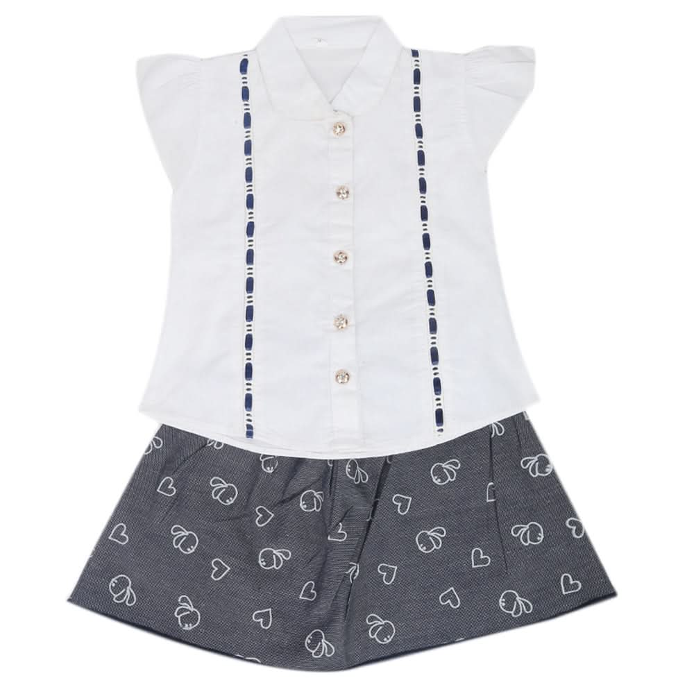 Girls Skirt Suit - White, Kids, Girls Sets And Suits, Chase Value, Chase Value