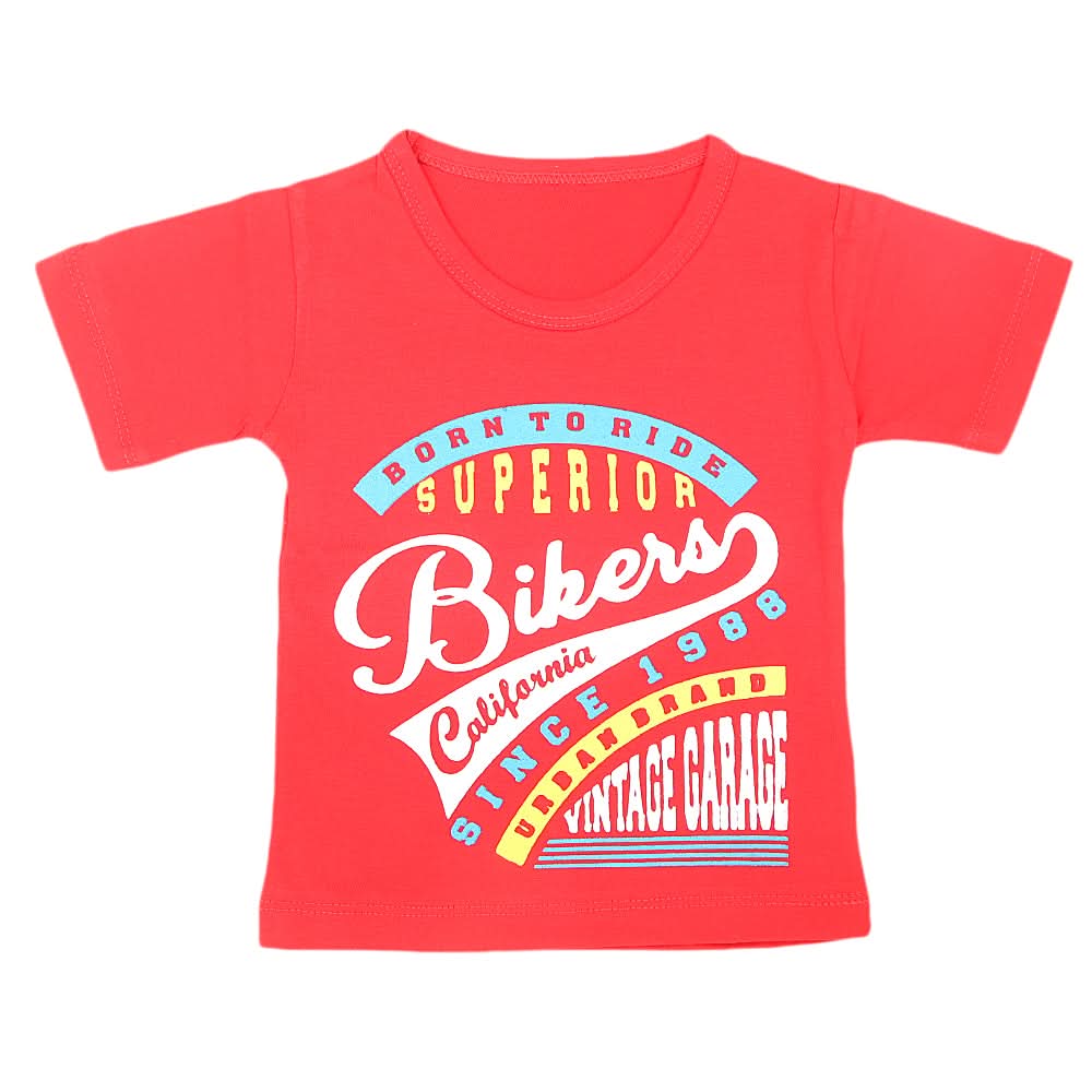 Boys Half Sleeves T-Shirt  - Red, Kids, Boys T-Shirts, Chase Value, Chase Value