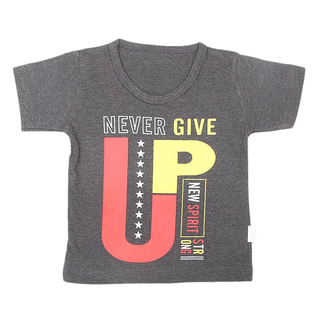 Boys Half Sleeves T-Shirt  - Dark Grey, Kids, Boys T-Shirts, Chase Value, Chase Value