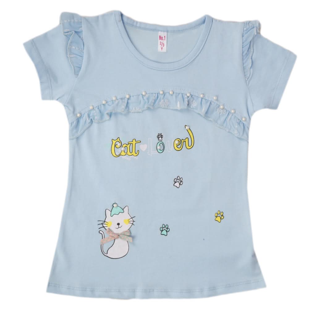 Girls Half Sleeves T-Shirt - Blue, Kids, Girls T-Shirts, Chase Value, Chase Value