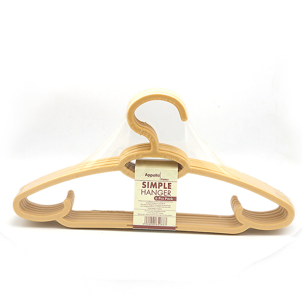 Cloth Hangers 6 Pcs - Beige, Home & Lifestyle, Accessories, Chase Value, Chase Value
