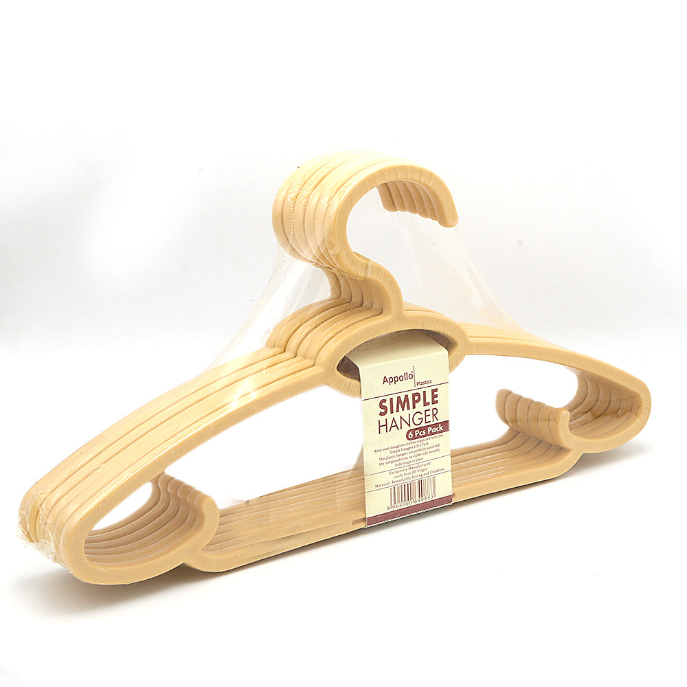 Cloth Hangers 6 Pcs - Beige, Home & Lifestyle, Accessories, Chase Value, Chase Value