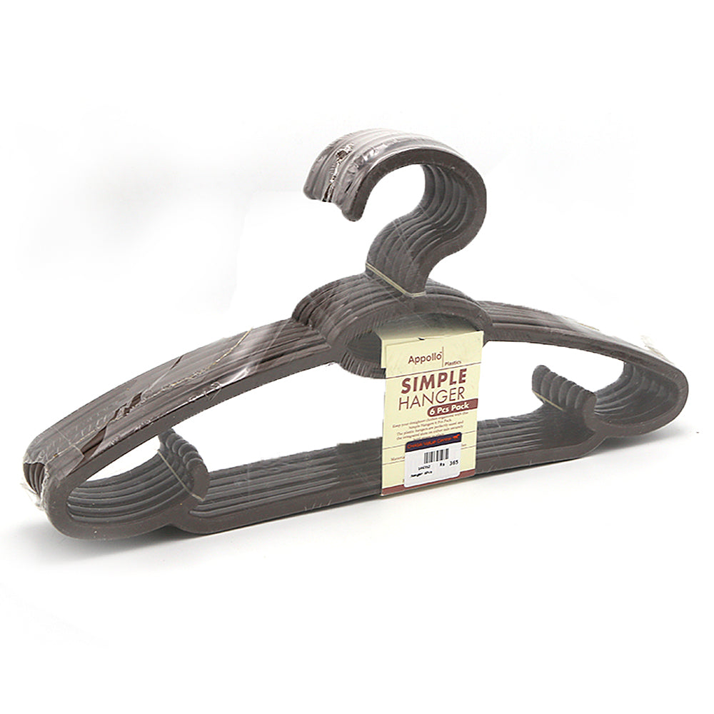 Cloth Hangers 6 Pcs - Brown, Home & Lifestyle, Accessories, Chase Value, Chase Value
