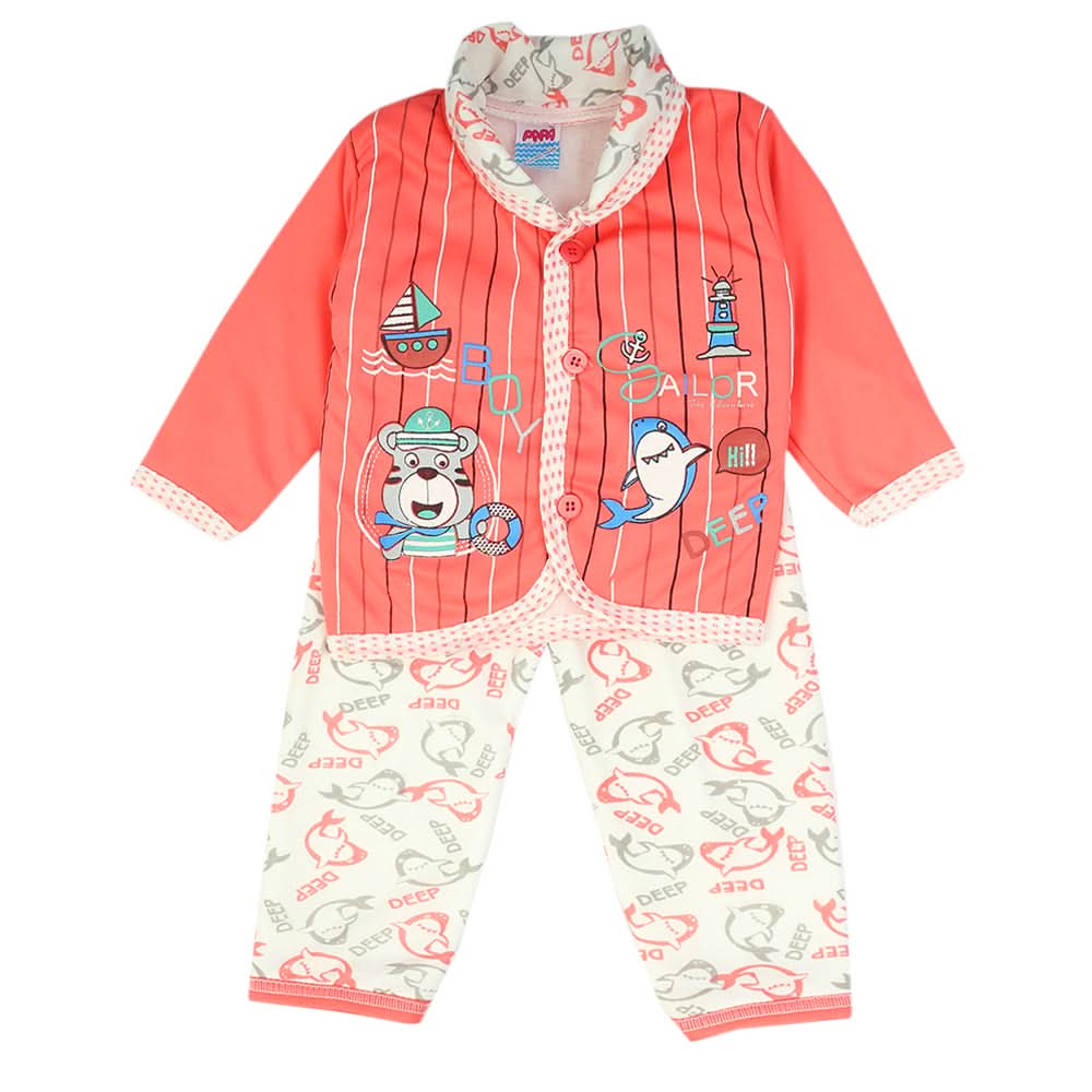 Newborn Boys Full Sleeves Suit - Dark Pink, Newborn Boys Sets & Suits, Chase Value, Chase Value