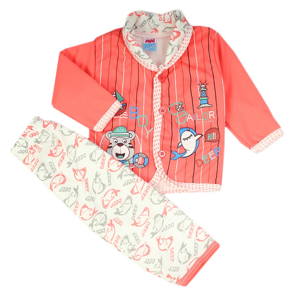 Newborn Boys Full Sleeves Suit - Dark Pink, Newborn Boys Sets & Suits, Chase Value, Chase Value