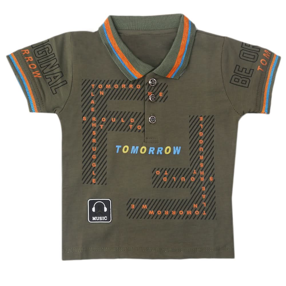 Boys Half Sleeves Polo T-Shirt - Dark Green, Kids, Boys T-Shirts, Chase Value, Chase Value