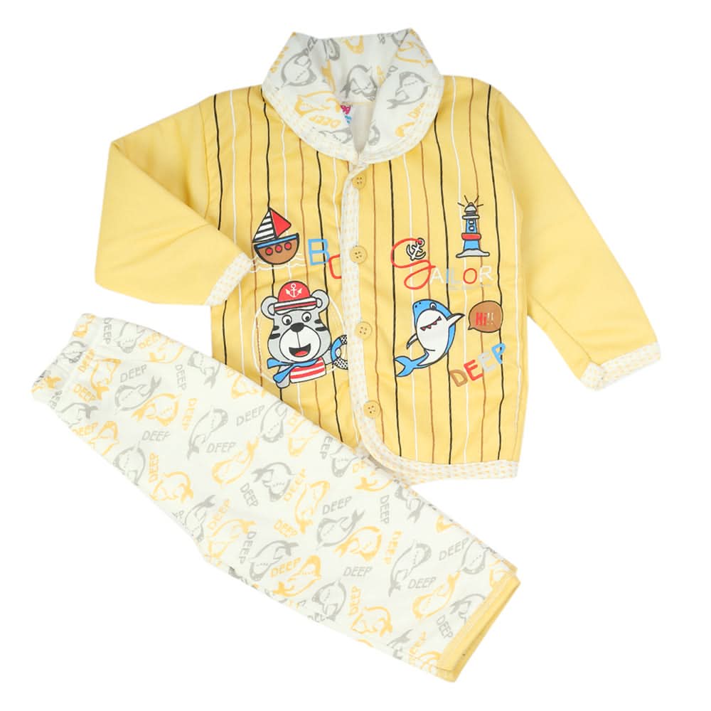 Newborn Boys Full Sleeves Suit - Yellow, Newborn Boys Sets & Suits, Chase Value, Chase Value