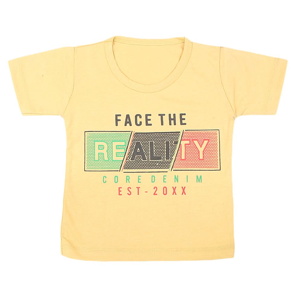 Boys Half Sleeves T-Shirt  - Yellow, Kids, Boys T-Shirts, Chase Value, Chase Value