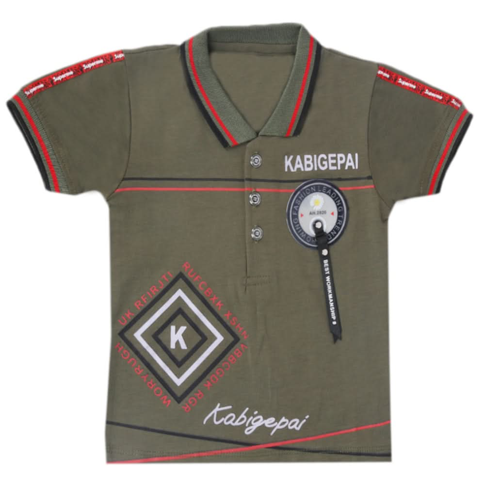 Boys Half Sleeves Polo T-Shirt - Dark Green, Kids, Boys T-Shirts, Chase Value, Chase Value
