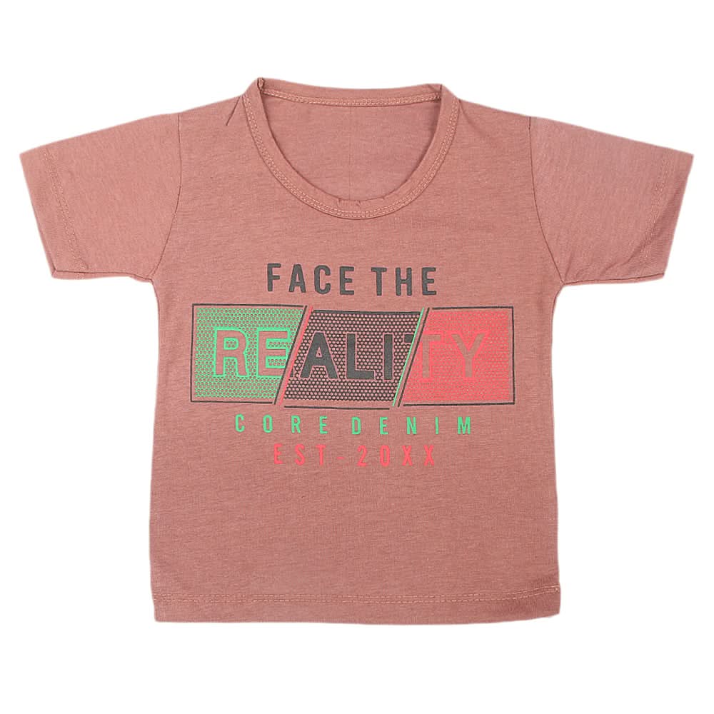 Boys Half Sleeves T-Shirt  - Brown, Kids, Boys T-Shirts, Chase Value, Chase Value
