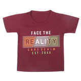 Boys Half Sleeves T-Shirt  - Maroon, Kids, Boys T-Shirts, Chase Value, Chase Value