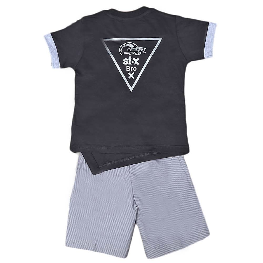 Boys Half Sleeves Suit 6B-02 - Black, Kids, Boys Sets And Suits, Chase Value, Chase Value