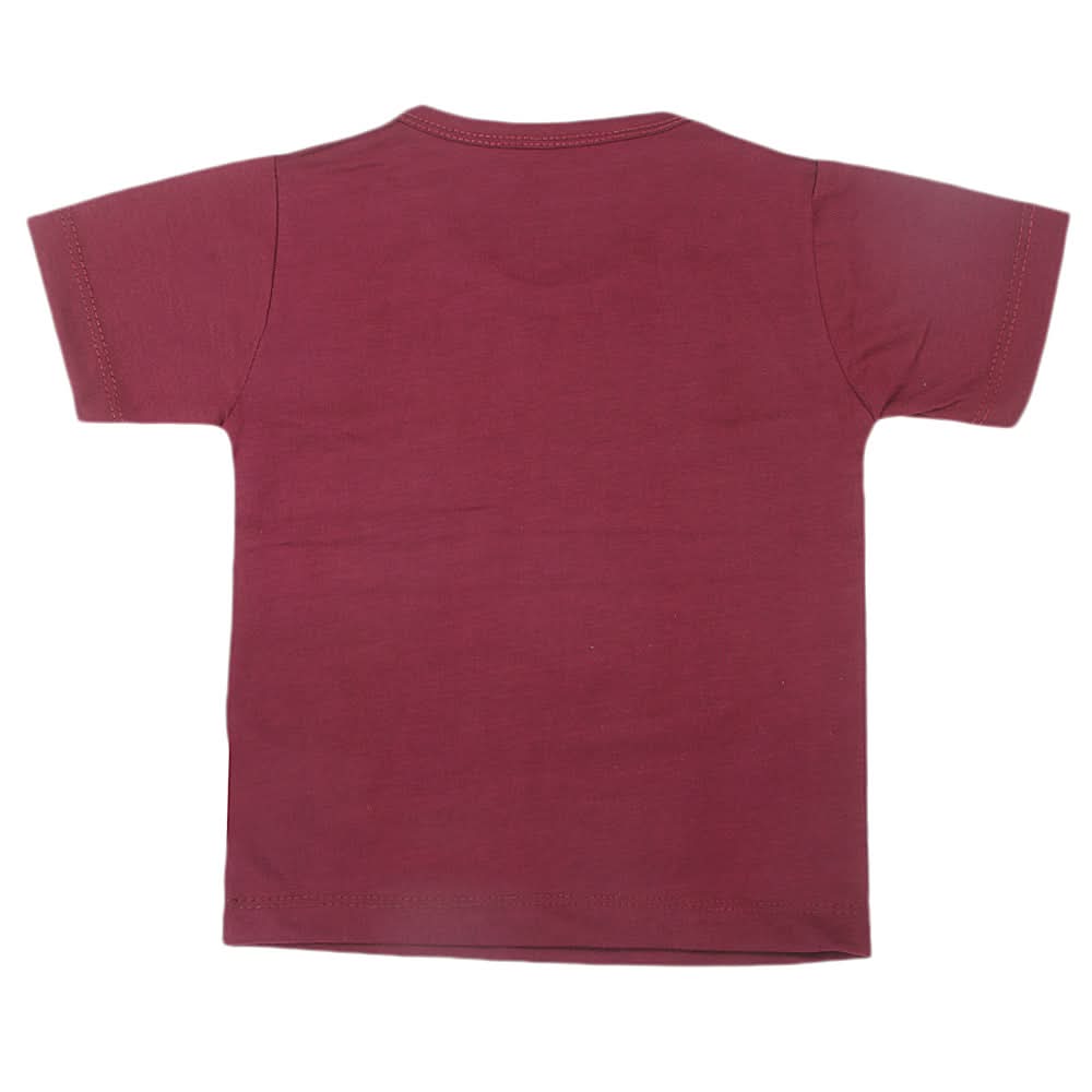 Boys Half Sleeves T-Shirt  - Maroon, Kids, Boys T-Shirts, Chase Value, Chase Value