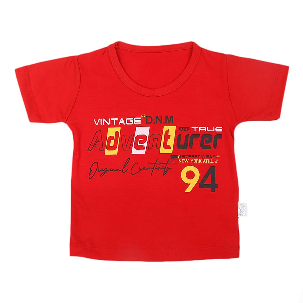 Boys Half Sleeves T-Shirt  - Red, Kids, Boys T-Shirts, Chase Value, Chase Value
