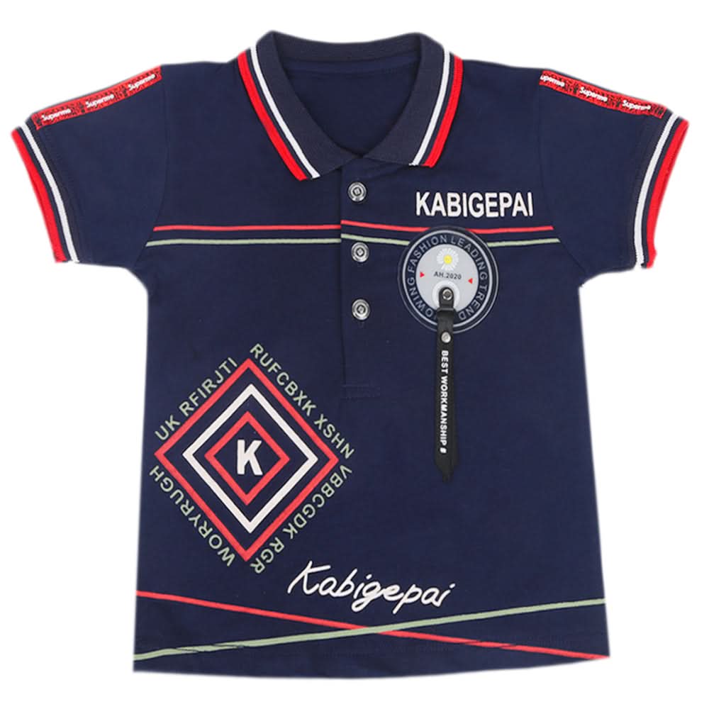 Boys Half Sleeves Polo T-Shirt - Navy Blue, Kids, Boys T-Shirts, Chase Value, Chase Value