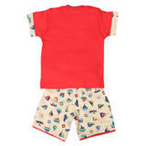 Boys Half Sleeves Suit 6B - 41 - Red, Kids, Boys Sets And Suits, Chase Value, Chase Value