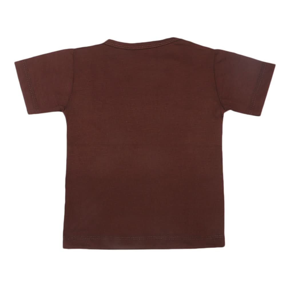 Boys Half Sleeves T-Shirt  - Brown, Kids, Boys T-Shirts, Chase Value, Chase Value