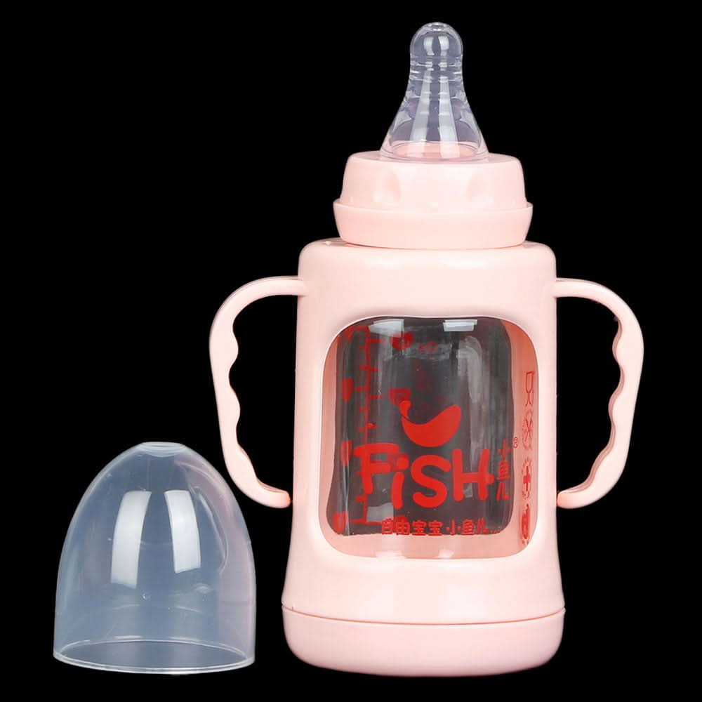 Fish Resistant Glass Feeding Bottle 120ml - Peach, Kids, Feeding Supplies, Chase Value, Chase Value
