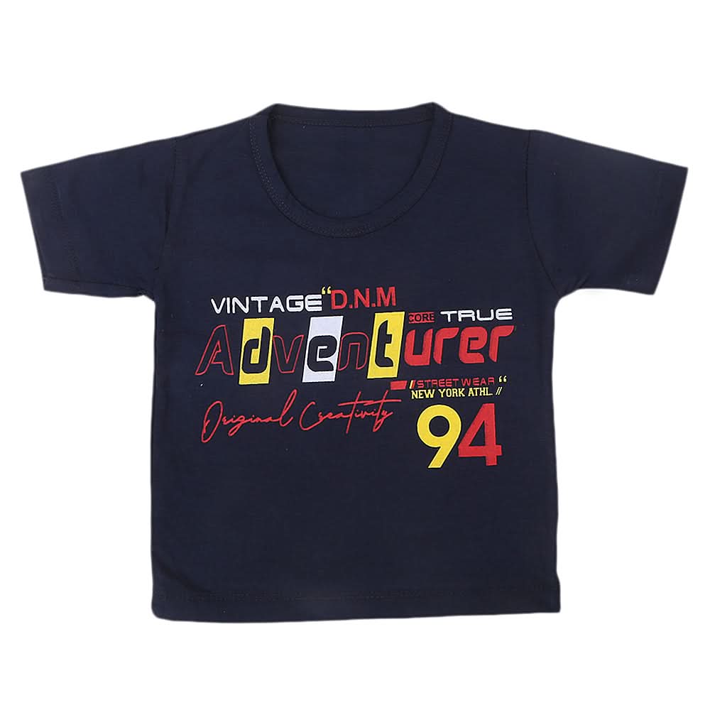 Boys Half Sleeves T-Shirt  - Navy Blue, Kids, Boys T-Shirts, Chase Value, Chase Value