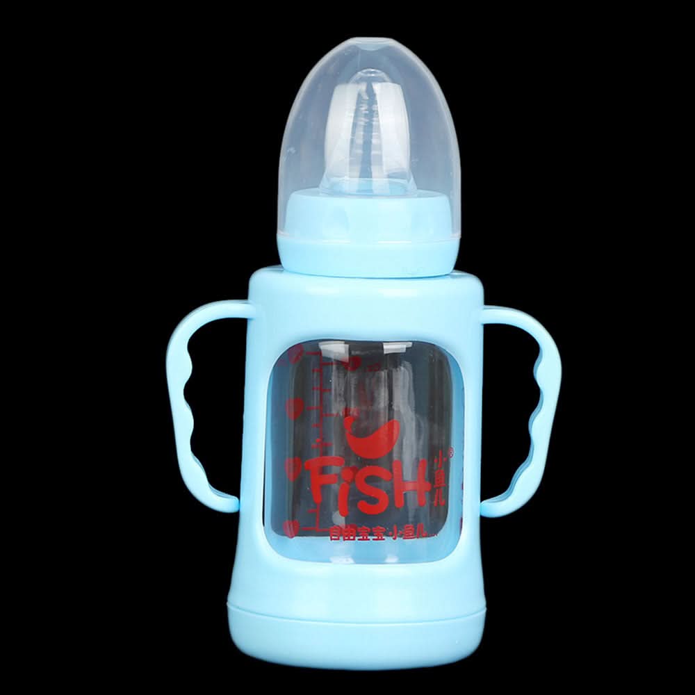 Fish Resistant Glass Feeding Bottle 120ml - Blue, Kids, Feeding Supplies, Chase Value, Chase Value