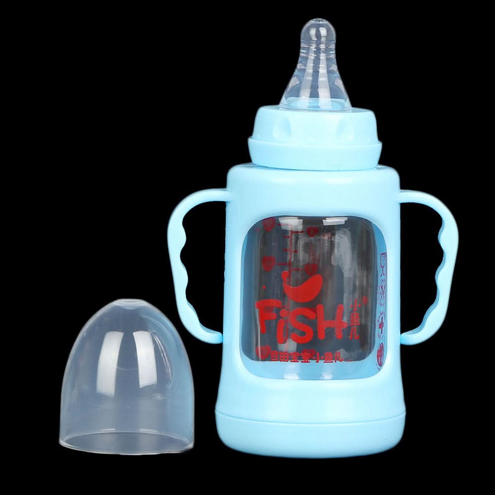 Fish Resistant Glass Feeding Bottle 120ml - Blue, Kids, Feeding Supplies, Chase Value, Chase Value