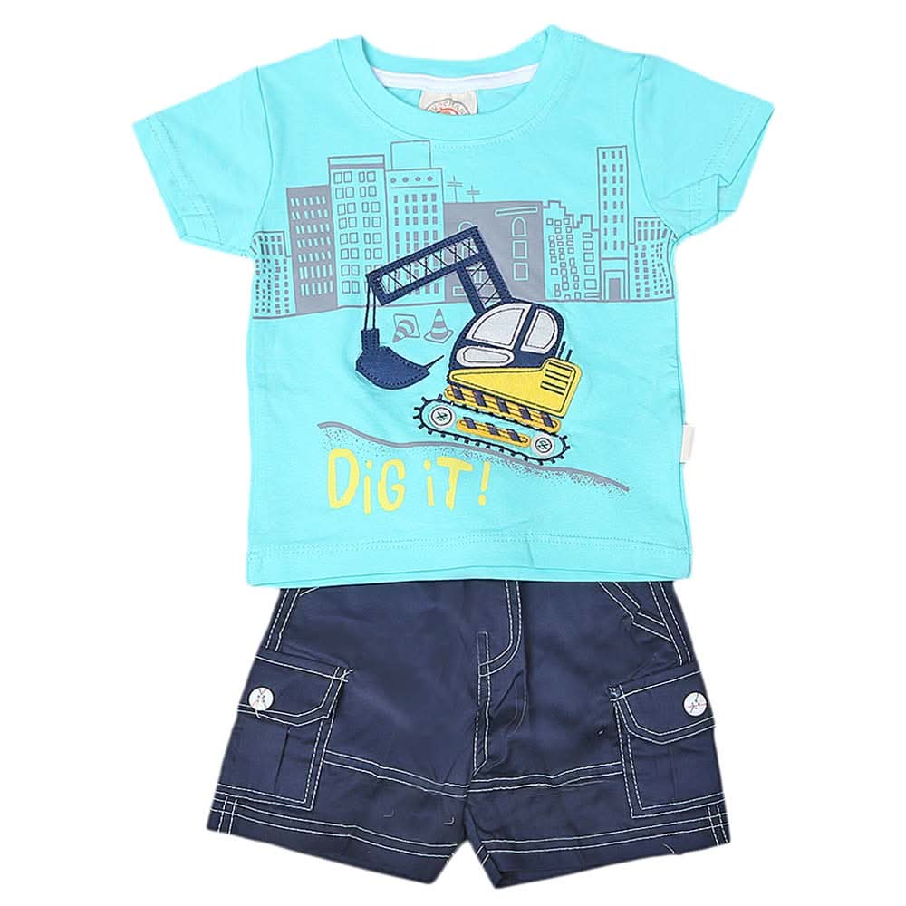 Newborn boys 2pcs Suit - Cyan, Kids, NB Boys Sets And Suits, Chase Value, Chase Value