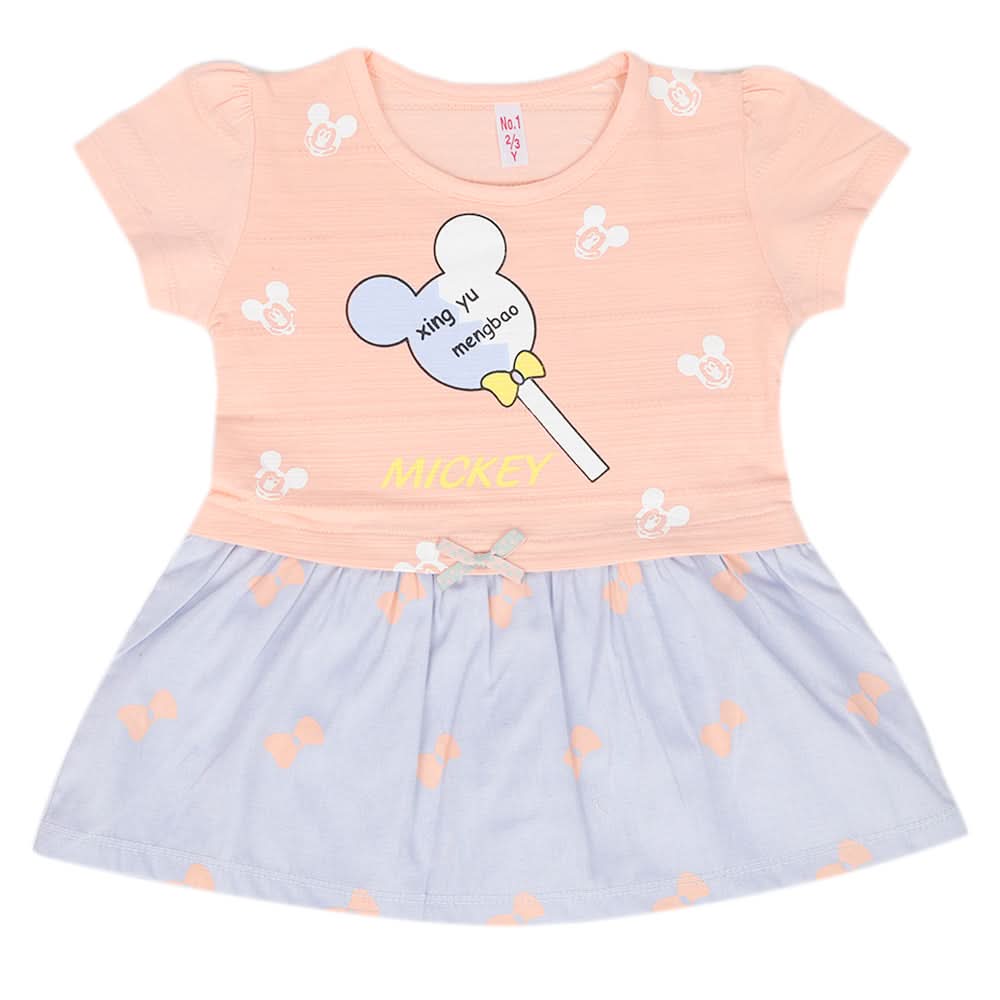 Girls Half Sleeves T-Shirt - Peach, Kids, Girls T-Shirts, Chase Value, Chase Value