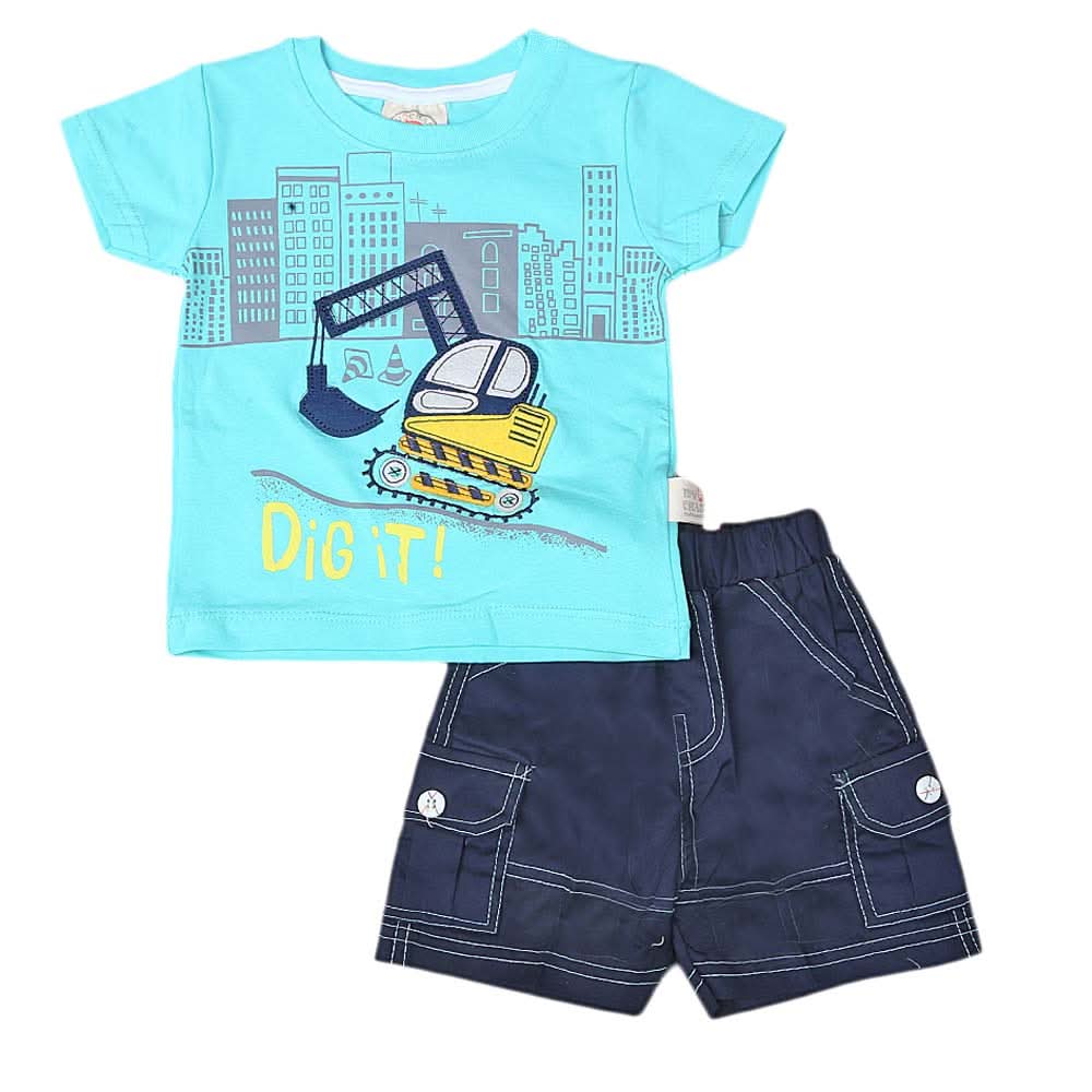 Newborn boys 2pcs Suit - Cyan, Kids, NB Boys Sets And Suits, Chase Value, Chase Value