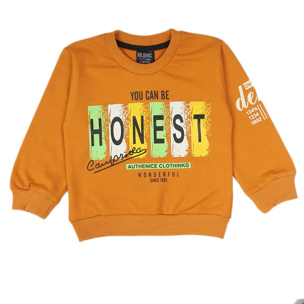 Boys Terry Sweat Shirt - Mustard, Boys Hoodies & Sweat Shirts, Chase Value, Chase Value