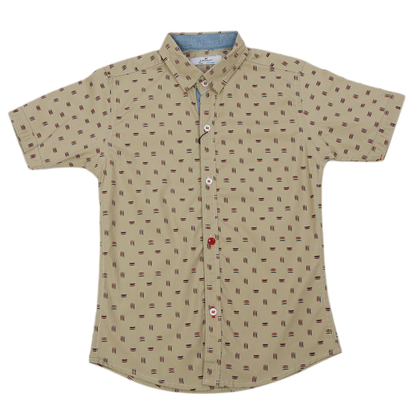 Boys Eminent Casual Half Sleeves Shirt - Light Brown, Boys Shirts, Eminent, Chase Value