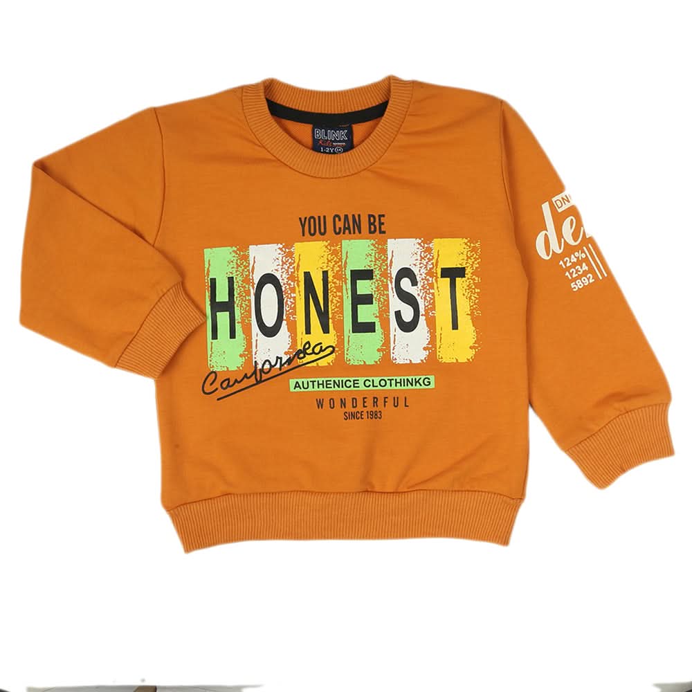 Boys Terry Sweat Shirt - Mustard, Boys Hoodies & Sweat Shirts, Chase Value, Chase Value