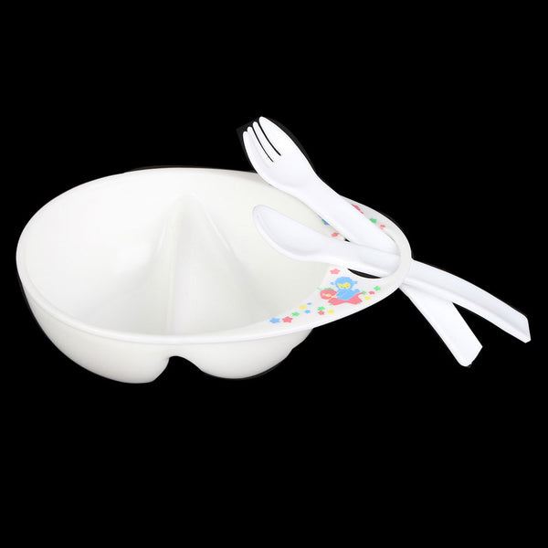 Camera Baby Bowl With Spoon & Fork - White, Kids, Feeding Supplies, Chase Value, Chase Value