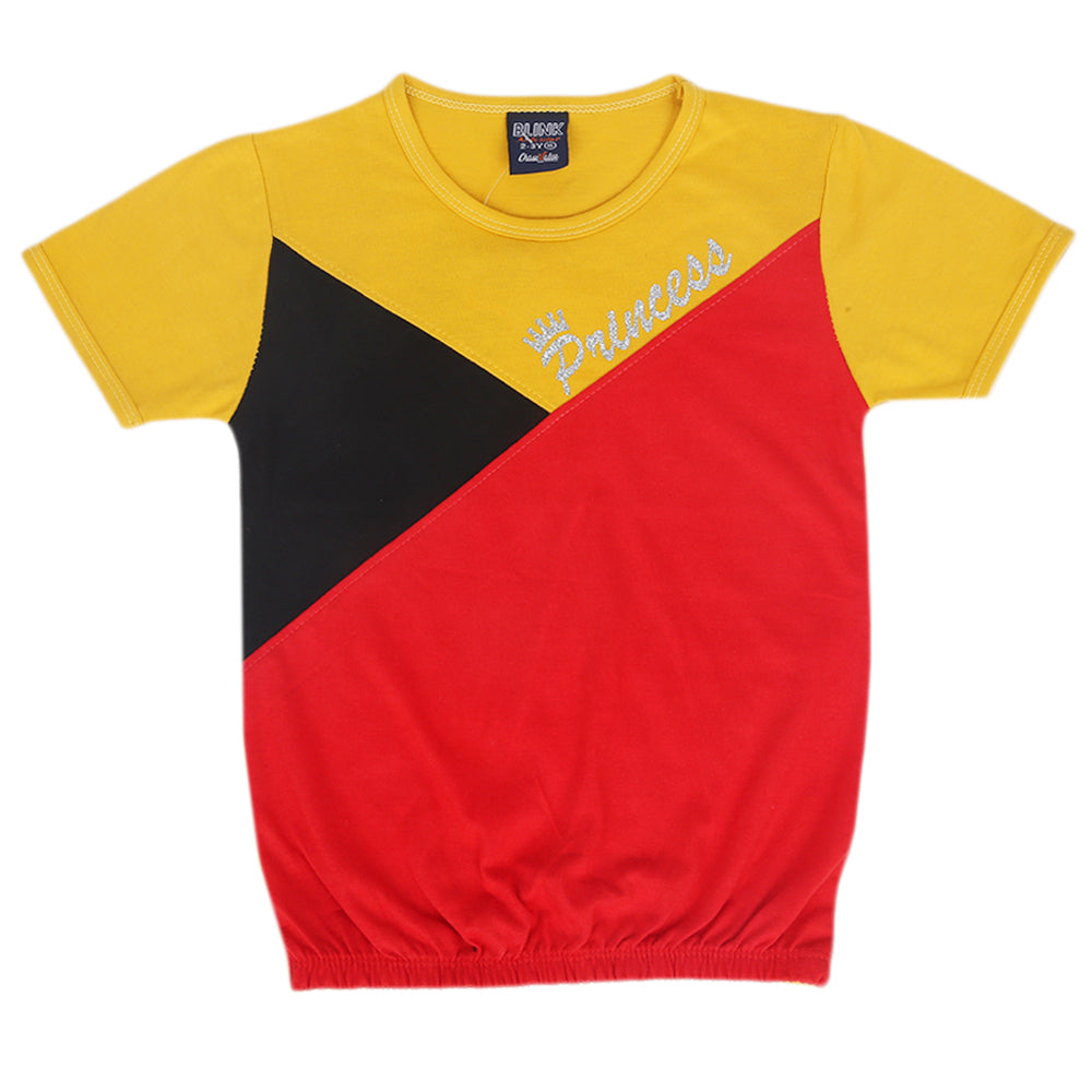 Girls Cut & Sew T-Shirt - Mustard, Kids, Girls T-Shirts, Chase Value, Chase Value