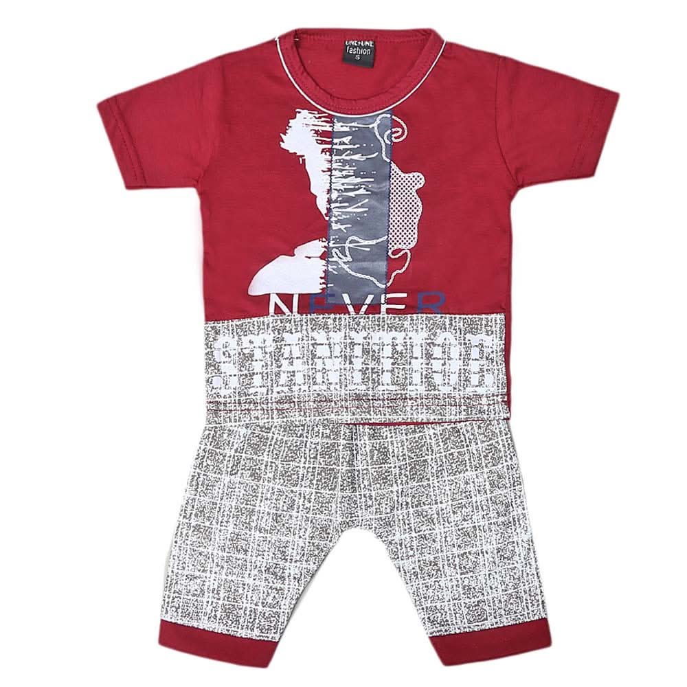 Boys Half Sleeves Suit 1629 - Maroon, Kids, Boys Sets And Suits, Chase Value, Chase Value